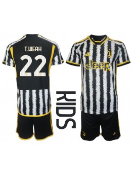 Juventus Timothy Weah #22 Replika Hemmakläder Barn 2023-24 Kortärmad (+ byxor)